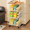 Estante de Almacenamiento para Cocina, Estante Móvil de Varias Capas para Snacks y Juguetes para Sala de Estar, Canasta para Encimera para Frutas, Verduras y Condimentos
