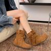 Botas Holgadas Versátiles Vintage Botines para Mujer Otoño e Invierno 2025 Nuevas Botas Martin de Moda Simples para el Trabajo Botas de Moda Tendencia
