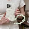Estilo Ins Color Puro Onda Concha Adecuado para Funda de Teléfono Móvil Iphone16Pro Max Apple 17 Pulsera Plegable 14/13