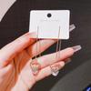 S925 agulha de prata novo estilo coreano brincos Tassel Love Zircon linha de orelha requintada pequena e longa moda ear joias