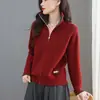 Cardigan de Punto para Mujer, Nuevo Estilo Primavera y Otoño 2026, Corto, Holgado, con Cremallera, Moda, Cuello Solapa