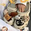 Accesorios para Zapatos Crocs Transfronterizos para Mujer Otoño e Invierno 2025 Zapatos de Peluche Zoo Flor Caricatura Gatito Lindo Perro Hebilla Decorativa