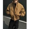 Jaqueta bomber marrom estilo americano ma1, casaco acolchoado de algodão, gola masculina de outono e inverno, casaco acolchoado de algodão, terno curto de beisebol acolchoado de algodão