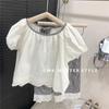 Traje de verano para niñas, nueva ropa de verano para niños, ropa de comercio exterior de dos piezas de moda para niñas.