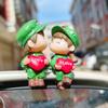 Decoración de coche pareja de dibujos animados creativa niños y niñas consola central rama de árbol accesorios de coche globo de confesión de coche