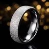 Anillo de acero inoxidable de titanio caliente transfronterizo esmerilado que no se desvanece, anillo de estrella de alta moda, joyería de acero inoxidable al por mayor