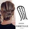 Horquilla delicada en forma de U para mujer, artefacto para el cabello perezoso, cabeza de albóndiga, peine de cuatro dientes, peine para el cabello, tocado fijo con temperamento, tarjeta para el cabello