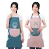 2023 Delantal de Cocina Popular Transpirable Impermeable a Prueba de Aceite Estilo Popular para el Hogar Trabajo en la Cocina Hombres y Mujeres Delantal de Media Cintura Estilo Coreano
