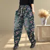 Primavera 2025 Vaqueros Casuales Estampados Vintage Ajuste Delgado Holgado Holgado Holgado Cintura con Cordones para Chicas Curvy Lavados Pantalones Harlan para Mujer