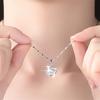 Collar de Plata Estilo Coreano Cadena Clavicular para Mujer Colgante de Trébol de la Suerte Giratorio Joyería Colgante Accesorios de Moda Creativos