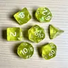 Juego de Dados Poliedros D&D con Patrón de Mármol, Color Mixto Transparente D4D6D8D10D12D20 Caras, Coc, Juego de Mesa, Juego de Siete Piezas