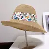 Chapéu de Balde Moderno de Aba Larga com Estampa de Pônei para Mulheres, Chapéu de Palha Versátil Vintage de Verão para Proteção Solar em Férias