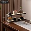 Novo Porta-Exibição de Mesa Estilo Chinês, Porta-Copos Pequeno, Porta-Chá, Porta-Armazenamento de Conjunto de Chá, Organizador para Sala de Estar