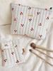 46182 Bolsa de Lavar de Tela con Estampado de Cerezas Linda Gran Capacidad Bolsa de Almacenamiento Portátil para Viaje Bolsa Cosmética Portátil para Mujeres