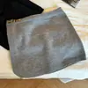 Sapatos Shang Algodão Estilo Coreano Estilo Ins Roupa Feminina Primavera e Outono Cor Sólida Malha Lã Cobertura de Bumbum Versátil Emagrecedor Camada Saia