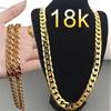 Joyería Transfronteriza Moda Europea y Americana Nuevo Collar de Oro Chapado en Oro de 18 Quilates para Hombre Cadena Lateral de 6 mm Fabricante Venta al por Mayor