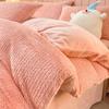 Conjunto de Cama de Veludo Coral de Quatro Peças Outono e Inverno Lençóis de Cama Capa de Edredom Flanela Veludo Leite Roupa de Cama Capa de Edredom Peluda Conjunto de Lençóis de Cama de Três Peças