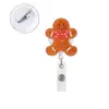 Clip de insignia retráctil de fieltro bordado con copo de nieve y calabaza, el más vendido para Navidad, con función retráctil giratoria de fácil extracción