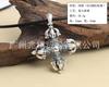 Colgante al por mayor de plata esterlina S925 retro plata tailandesa Xizang instrumento musical grande clásico diamante mortero cruz