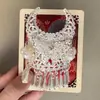 Ímãs de Geladeira Brocado Song, Ímãs de Geladeira Coroa Miao de Minoria Étnica e Chifre de Boi, Brocado Song Bordado com Franjas, Presentes Souvenir Culturais e Criativos DIY