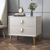 Luz Luxo Rock Board Mesa de cabeceira Madeira Maciça Simples Quarto Moderno Armário de cabeceira estreito Cyber Celebrity Couro High-end 2023 Novo Estilo
