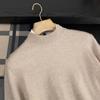 Suéter masculino de gola alta de cashmere macio, pulôver de inverno, lã interna quente, base de malha, suéter casual