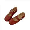 Zapatos Mary Jane de Punta Cuadrada Estilo Francés para Mujer 2026 Otoño Nuevos de Correa Única Suela Plana Cómodos Versátiles de Corte Bajo de Moda Zapatos Individuales
