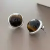 Collar, Pendientes, Anillo de Madera y Piedra Nuevo Otoño e Invierno, Diseño de Nicho Retro Francés, Cadena para Suéter Moda Estilo Melard