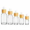 Frasco gotero de aceite esencial marrón de bambú creativo 10ml15ml20ml30ml botella de embalaje cosmético