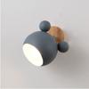 Lámpara de Pared Creativa Nórdica Macaron Personalidad Simple Dormitorio Mickey Madera Dibujo Animado Habitación Infantil Cálida Lámpara de Mesita de Noche