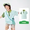Camiseta com Proteção Solar Infantil Kk Tree Camisa Polo Manga Curta para Meninos e Meninas Absorvente de Umidade Secagem Rápida Top Esportivo Tipo Sensação Fresca a