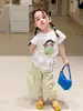 Ropa para Niñas: Camiseta de Manga Corta, Verano Delgada Casual Dibujos Animados Elegante Ropa para Niños, Top de Bebé Niña Clase A
