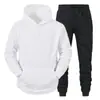Sudadera unisex para pareja europea y americana 2023, color liso, conjunto de sudadera con capucha de forro polar para otoño e invierno