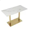 Mesa de restaurante sencilla estilo occidental, uso comercial para tiendas de té de leche y restaurantes, mesa redonda de madera maciza para cafeterías y tiendas de postres, mesa de comedor de pizarra