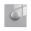 Panel de interruptor de enchufe de pared para el hogar de vidrio templado gris plano ultradelgado tipo 86, panel de enchufe USB universal de múltiples cinco agujeros