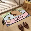Alfombra de Piso de Barro de Diatomeas Dibujo Animado de Capibara Alfombrilla para Pies Absorbente de Agua de Baño Capibara Lindo Forma Irregular Antideslizante Alfombra de Entrada