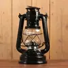 Lámpara de queroseno retro de la vieja escuela, Lámpara de camping portátil para exteriores, Lámpara de camping de metal, Linterna de vidrio, Decoración creativa para el hogar