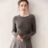 Novo Suéter de Tricô Base Feminino de Caxemira com Gola Redonda para Outono e Inverno, Suéter de Lã Cor Sólida, Suéter Sem Costura