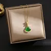 Corrente de clavícula em aço titânio estilo nacional retrô pingente de cadeado da paz de jade temperamento versátil acessórios de estilo chinês de alta qualidade