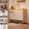 Gabinete de Entrada de Madera Maciza Frente a la Puerta, Estilo Divisor de Sala de Estar, Nuevo Modelo 2025 Zapatero y Gabinete de Almacenamiento Integrados Contra la Pared