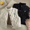 Colete de Algodão Infantil Engrossado 2026 Outono/Inverno Novo Top Xadrez para Meninos Roupa Externa Colete de Cor Sólida para Bebê Meninas Estiloso
