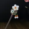 Horquilla Antigua de Imitación de Sándalo de Alta Calidad Broche Elegante para el Cabello Borla de Madera Accesorios para el Cabello Paso a Paso Hanfu Cheongsam