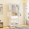 Guarda-roupa simples modular montado, guarda-roupa para moradia alugada, guarda-roupa de tecido customizado transfronteiriço, guarda-roupa de metal estilo prateleira