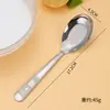 Cuchara de acero inoxidable 304 engrosada y profundizada cuchara redonda plana para niños para restaurante comercial lisa y duradera fácil de limpiar