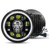 Faro delantero Wrangler de 5,75 pulgadas con forma de calavera y LED Harley, faro modificado para vehículo todoterreno