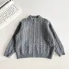 Valle del Viento 2026 Otoño/Invierno Nuevo Estilo Coreano Estilo Simple Cárdigan de Punto para Niños Abrigo de Punto para Niño Cálido Engrosado
