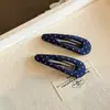 Grampo de cabelo azul com bolinhas brancas para clareamento, grampo lateral, lindo grampo pequeno para meninas, para cabelos arrepiados, grampo BB, grampo para franja