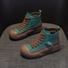 Botas Chelsea de Celebridade da Internet Femininas 2026 Outono Novo Botas Curtas de Solado Grosso Aumentadoras de Altura Sapatos Casuais de Cano Alto Estilo Britânico Retrô