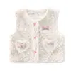 Chaleco de Peluche con Lazo de Dibujos Animados para Niñas 2026 Otoño/Invierno Nuevo Chaleco Cardigan Grueso de Lana de Cordero para Niñas Pequeñas Moderno