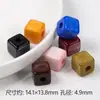 Cuentas de acrílico cepillado de color sólido de 14 mm, cuentas cuadradas con agujero recto, cuentas para manualidades para collares, pulseras, pasadores de pelo y accesorios de ropa